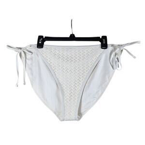 NWT Old Navy Bikini Bottom Women XXL Ivory Crochet Tie Side Swim Beach Boho